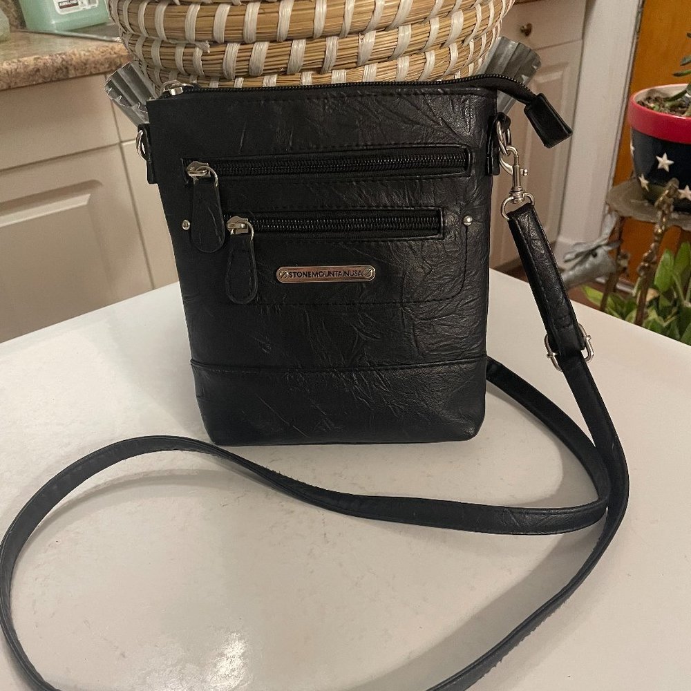 Stone Mountain Small Black Crossbody Messenger Purse